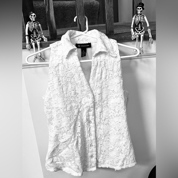Lace Vest with a lining by International Concepts stylish size medium white - Picture 7 of 8